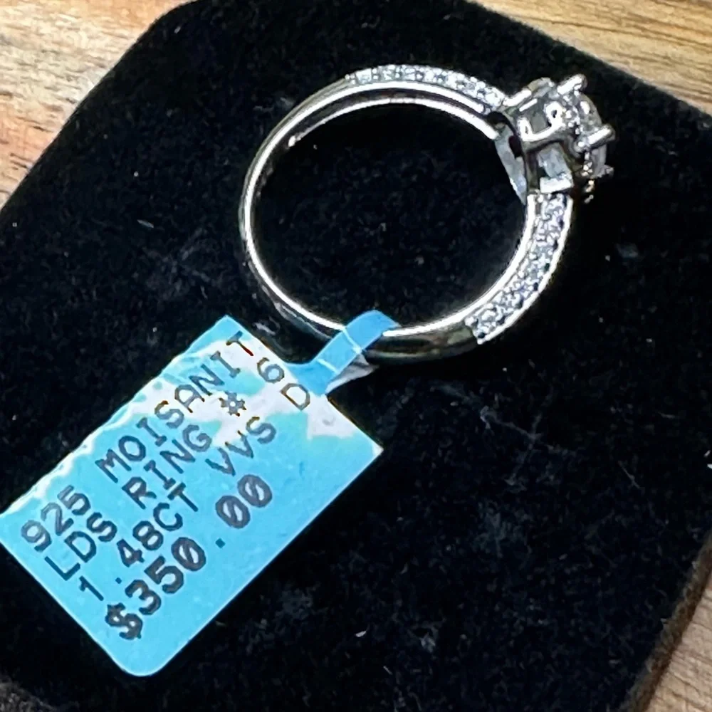 Moissanite- 925 Sterling Silver Diamond Ring 1.48CT VVS